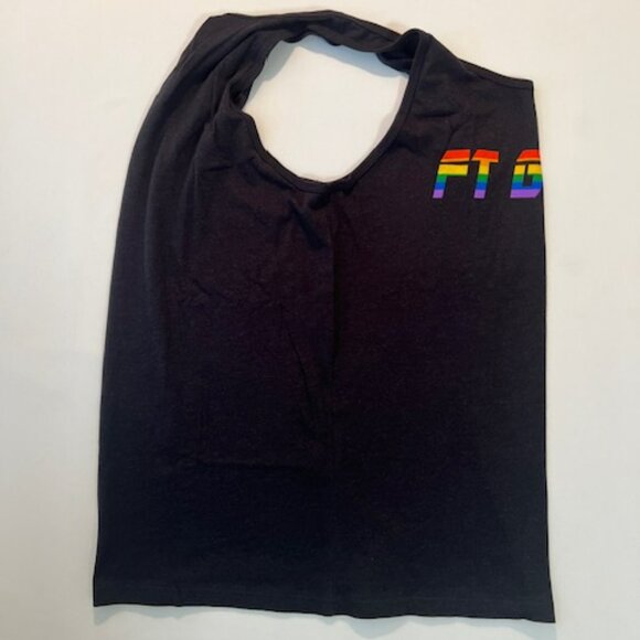 Fort Troff Size M Cotton Blend GRUNT PRIDE Tank Top - Black/PRIDE Colors - Picture 6 of 11